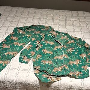 Green Leopard Print Pajamas